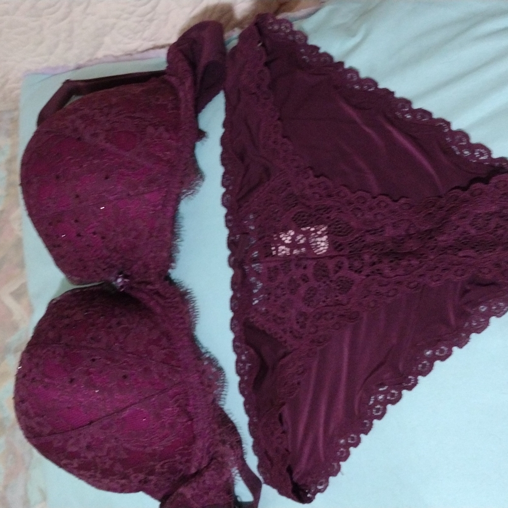 Victoria secret bra and panty set.
